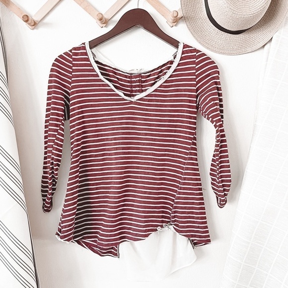 Anthropologie Meadow Rue Cassia Lace Back Top - Picture 1 of 6